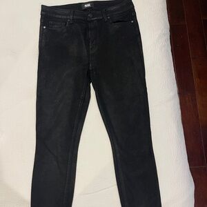 Paige Hoxton Ankle Black Luxe Coated Jeans 29